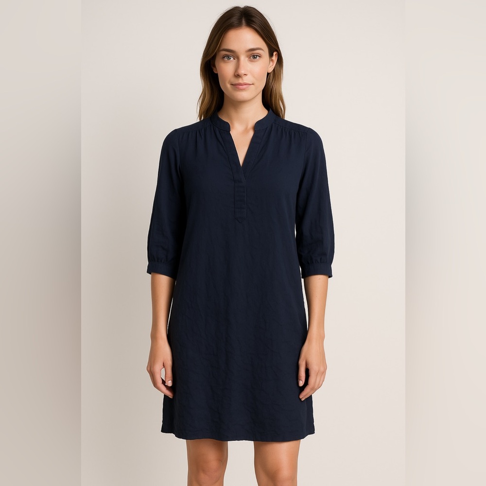 J. McLaughlin Blue Mandarin Collar Tunic